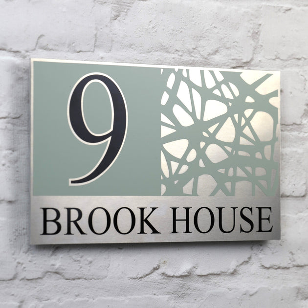 Personalised Sage Green House Plaques & Number Signs | House Sign Solutions