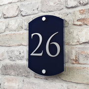 Navy Blue Portrait vertical number sign