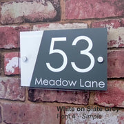 Modern Acrylic House Number Sign (Rectangle) - House Sign Solutions