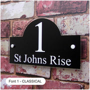 Personalised Bridge Style Acrylic House Adrress Plaque/Street Number Sign - House Sign Solutions