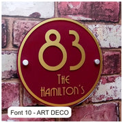 Personalised House Number Sign or Street Address Plaque (Large Round) - House Sign Solutions