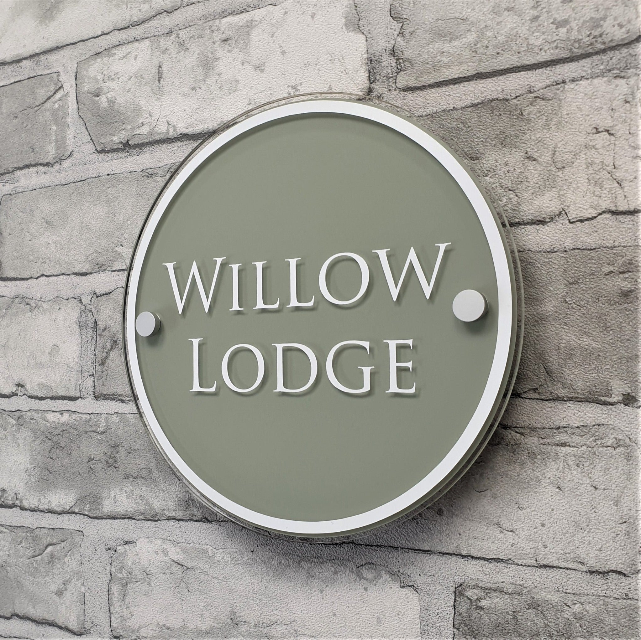 Personalised Sage Green Round House Number Sign & Address Plaque ...