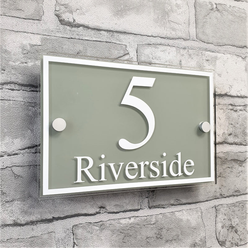 House Name Plaque or Door Number Sign with Border