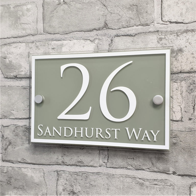 House Name Plaque or Door Number Sign with Border
