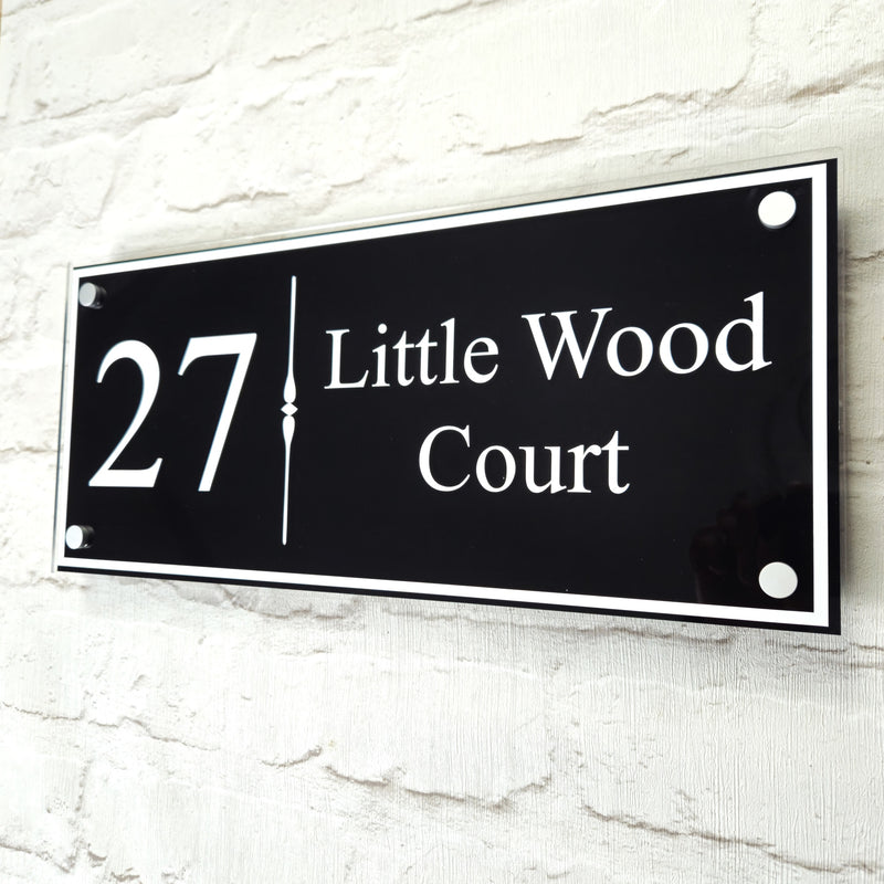 Large Traditional House Number Sign or Address Plaque with Border