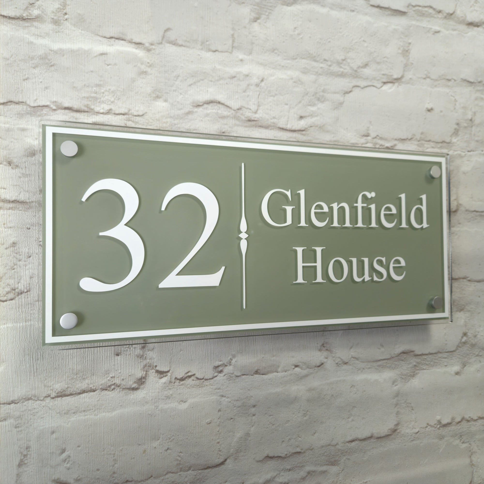 Large Traditional House Number Sign or Address Plaque with Border ...