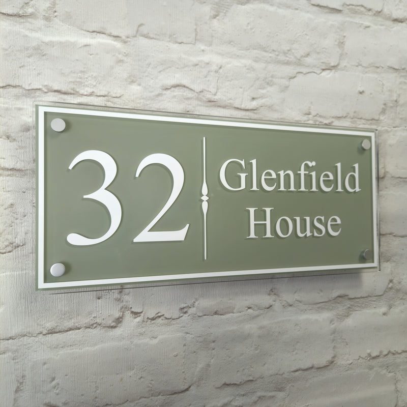 Large Traditional House Number Sign or Address Plaque with Border