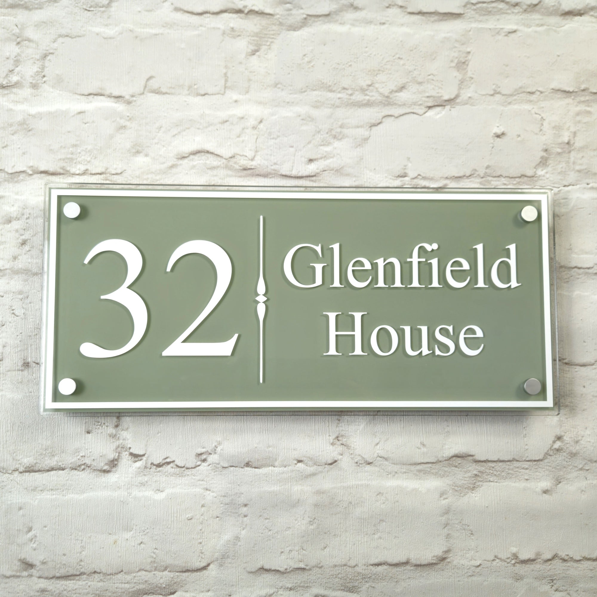 Large Traditional House Number Sign or Address Plaque with Border ...