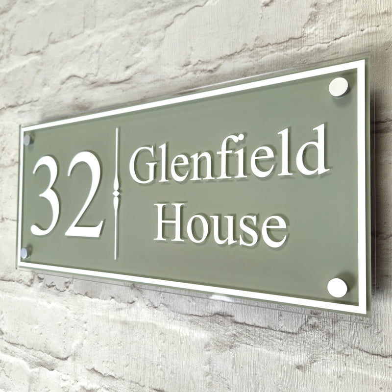 Large Traditional House Number Sign or Address Plaque with Border
