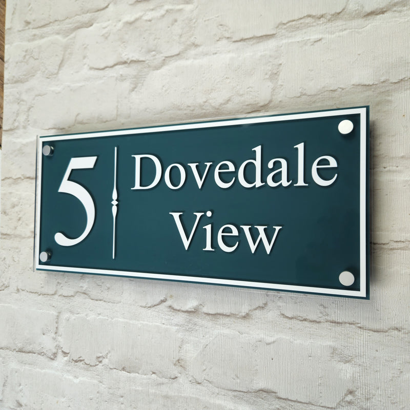 Large Traditional House Number Sign or Address Plaque with Border