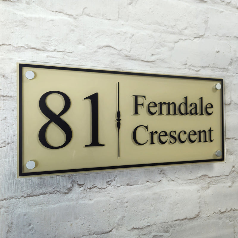 Large Traditional House Number Sign or Address Plaque with Border
