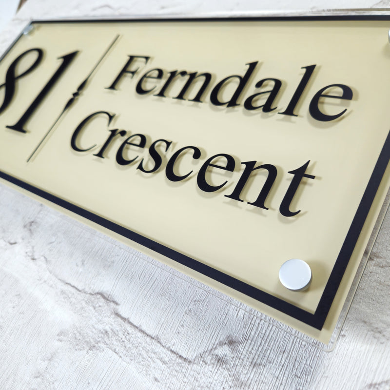 Large Traditional House Number Sign or Address Plaque with Border