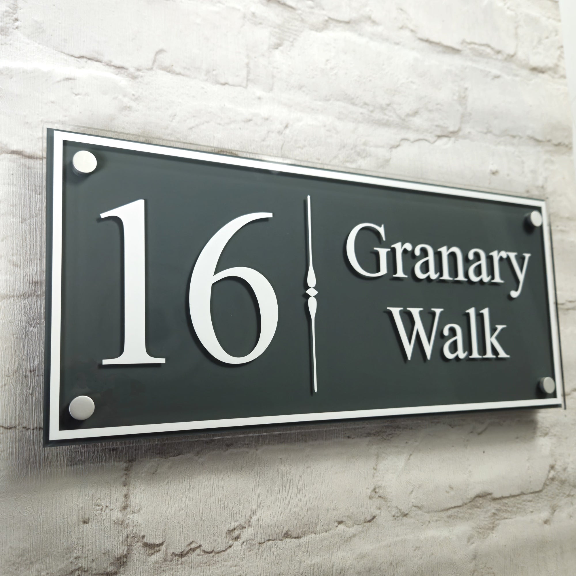 Large Traditional House Number Sign or Address Plaque with Border ...