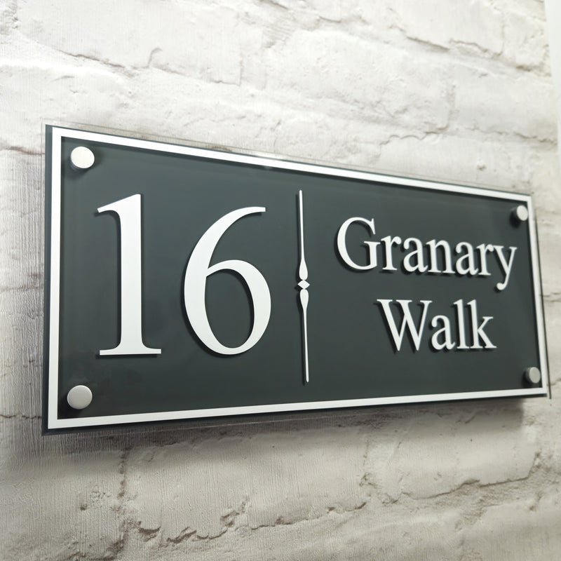 Large Traditional House Number Sign or Address Plaque with Border