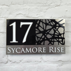 Ultra Modern Personalised House Sign Plaques & Door Number in Black