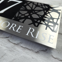 Ultra Modern Personalised House Sign Plaques & Door Number in Black