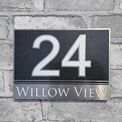 Contemporary House Sign | door Number or Address Plaque | Solid Aluminium