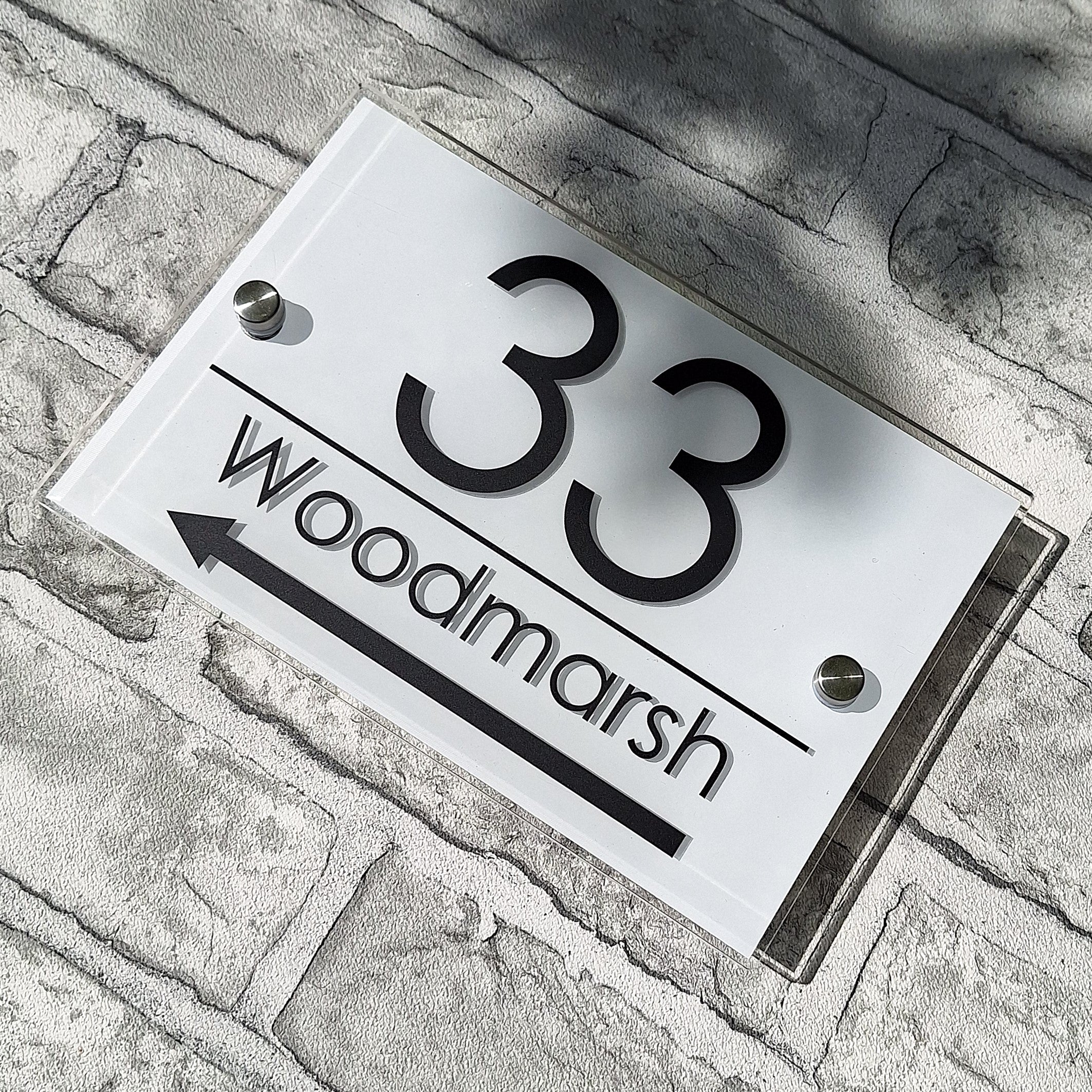 Rectangular Direction Sign Rectangle Directional Sign/House/Name Plaque | House Sign Solutions
