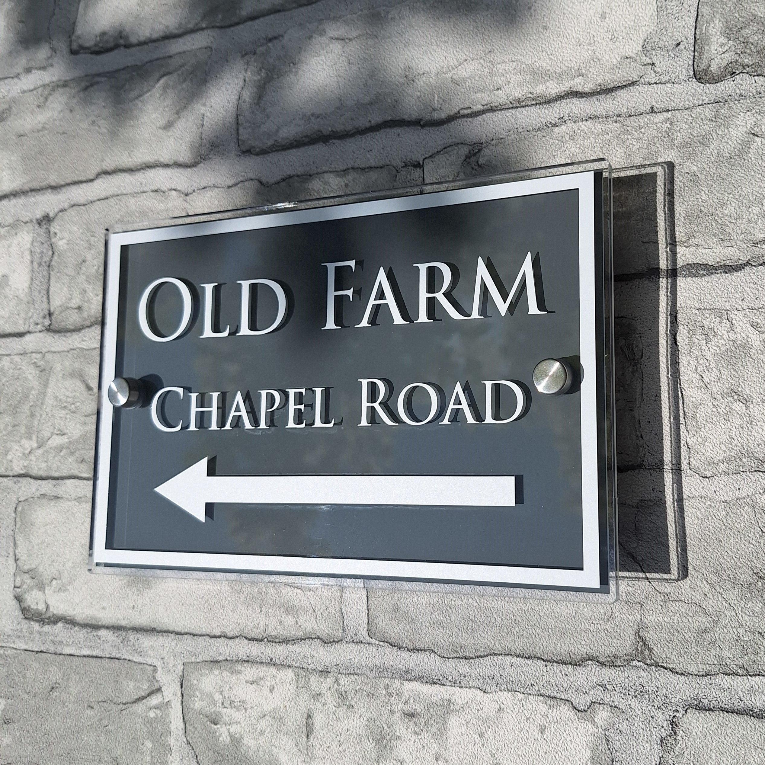 A5 Directional House Sign or Name Plaque with Border. Lots of Colour c ...