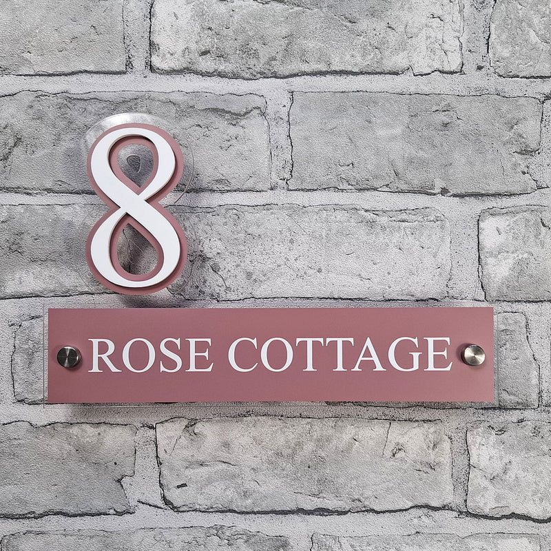 Laser-Cut Acrylic House Sign with 3D Raised Numbers — Modern Address P ...