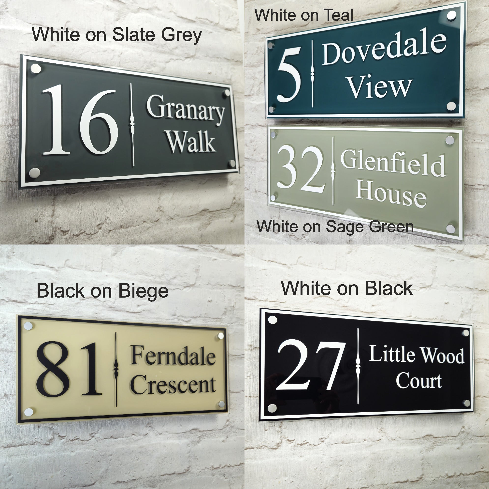 Large Traditional House Number Sign or Address Plaque with Border ...