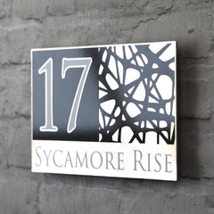 Ultra Modern Personalised House Sign Plaques & Door Number in Black