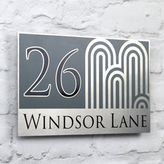 Large Slate Grey House Sign Plaques or Door Numbers | Solid Aluminium