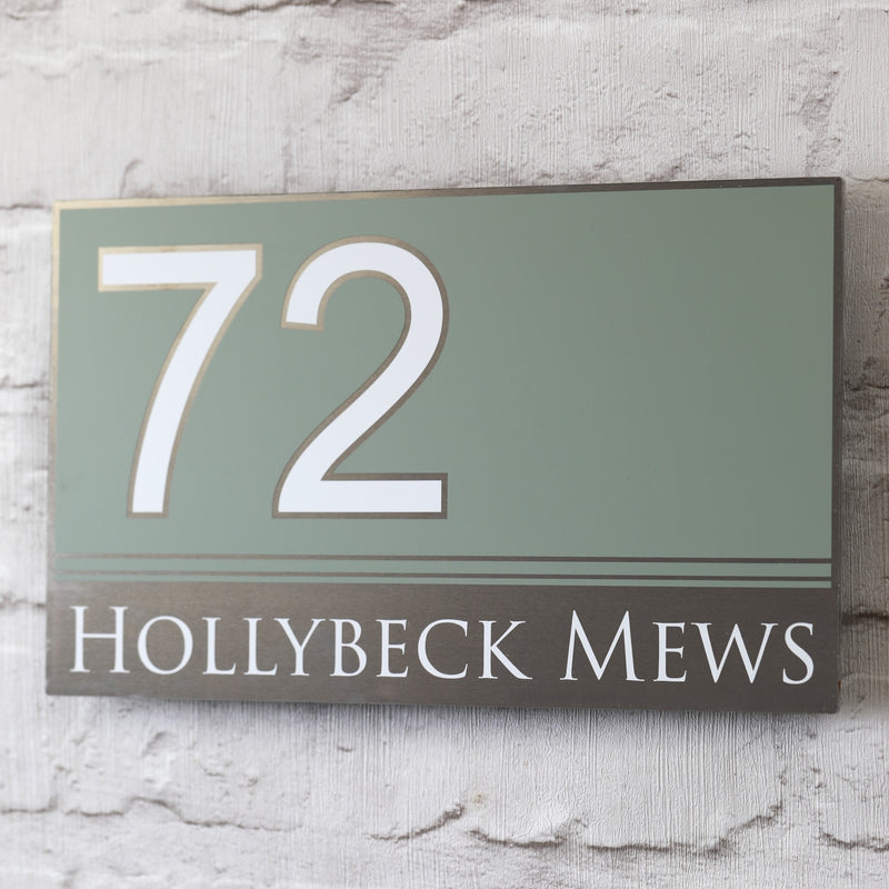 Large Modern House Address Sign | door Number Plaque | Solid Aluminium