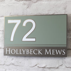 Large Modern House Address Sign | door Number Plaque | Solid Aluminium