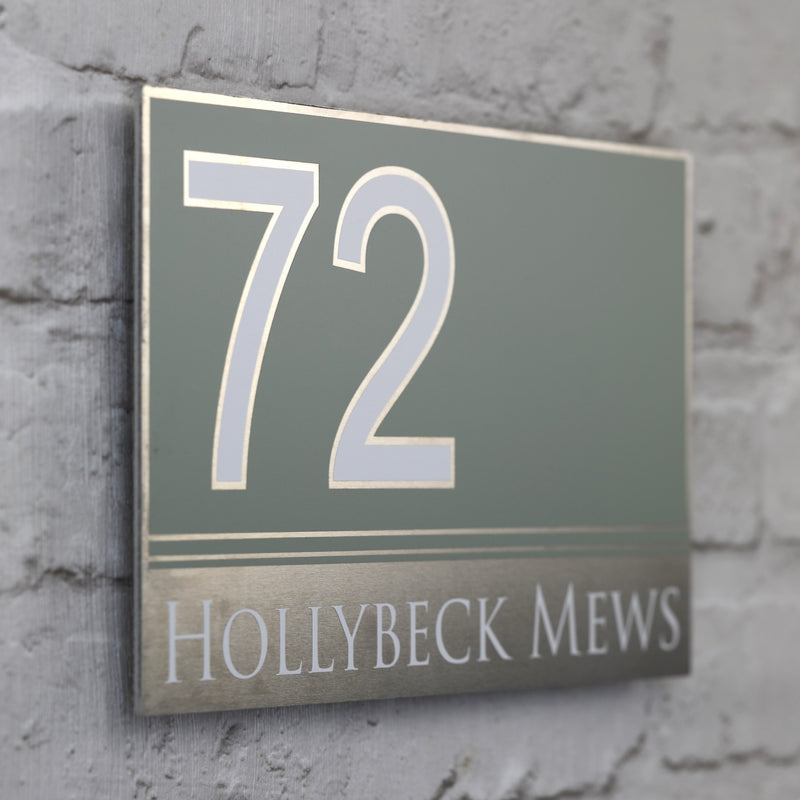 Large Modern House Address Sign | door Number Plaque | Solid Aluminium