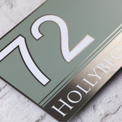 Large Modern House Address Sign | door Number Plaque | Solid Aluminium
