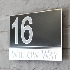 Large Modern House Address Sign | door Number Plaque | Solid Aluminium