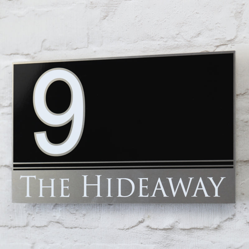 Large Modern House Address Sign | door Number Plaque | Solid Aluminium
