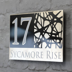 Ultra Modern Personalised House Sign Plaques & Door Number in Black
