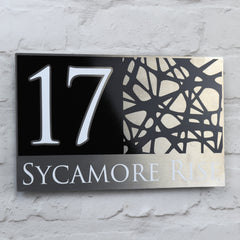 Ultra Modern Personalised House Sign Plaques & Door Number in Black