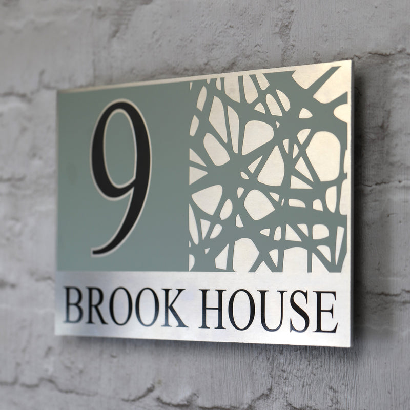 Personalised Sage Green House Plaques & Number Signs