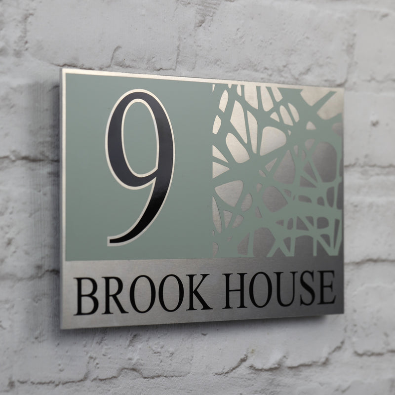 Personalised Sage Green House Plaques & Number Signs