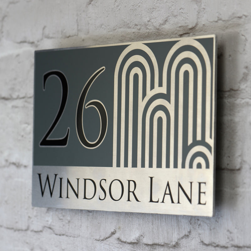 Large Slate Grey House Sign Plaques or Door Numbers | Solid Aluminium