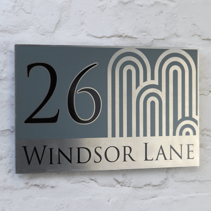 Large Slate Grey House Sign Plaques or Door Numbers | Solid Aluminium