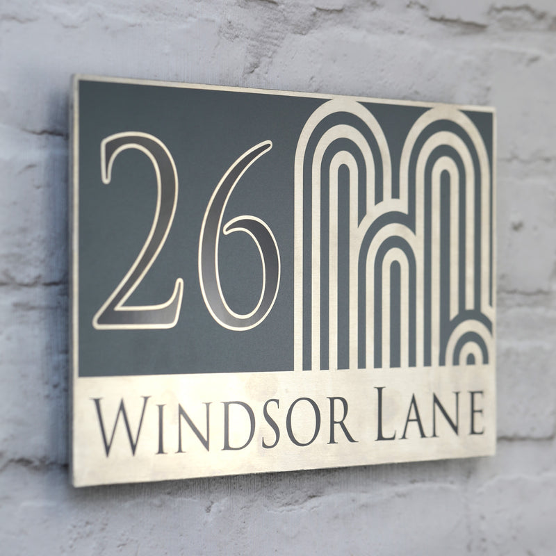 Large Slate Grey House Sign Plaques or Door Numbers | Solid Aluminium