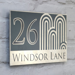 Large Slate Grey House Sign Plaques or Door Numbers | Solid Aluminium