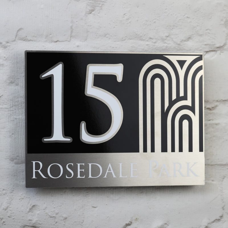 Modern House Sign | door Number or Address Plaque | Solid Aluminium