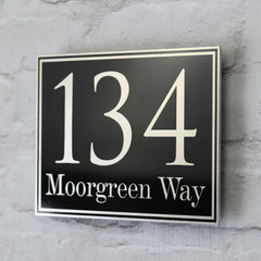 Traditional Black House Sign, Door Number or Address Plaque | Metal Aluminium