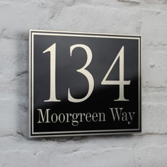 Traditional Black House Sign, Door Number or Address Plaque | Metal Aluminium