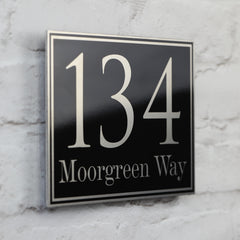 Traditional Black House Sign, Door Number or Address Plaque | Metal Aluminium