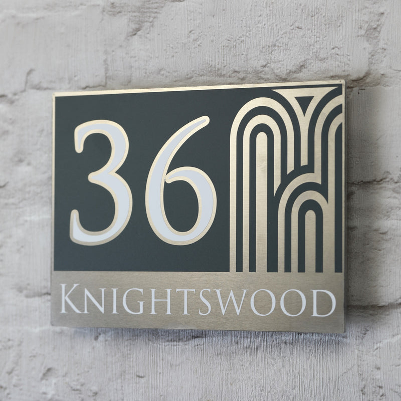 Modern House Sign | door Number or Address Plaque | Solid Aluminium
