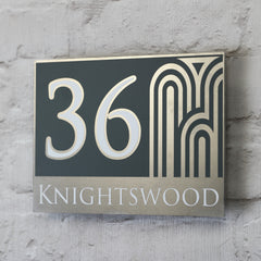 Modern House Sign | door Number or Address Plaque | Solid Aluminium