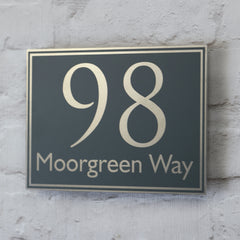 Slate Grey Address Sign, House Number | Metal Aluminium