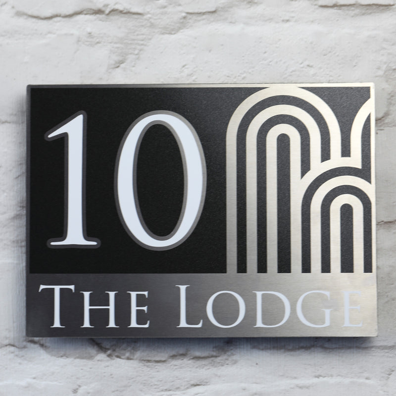 Modern House Sign | door Number or Address Plaque | Solid Aluminium