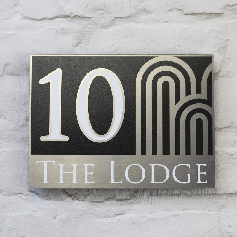 Modern House Sign | door Number or Address Plaque | Solid Aluminium